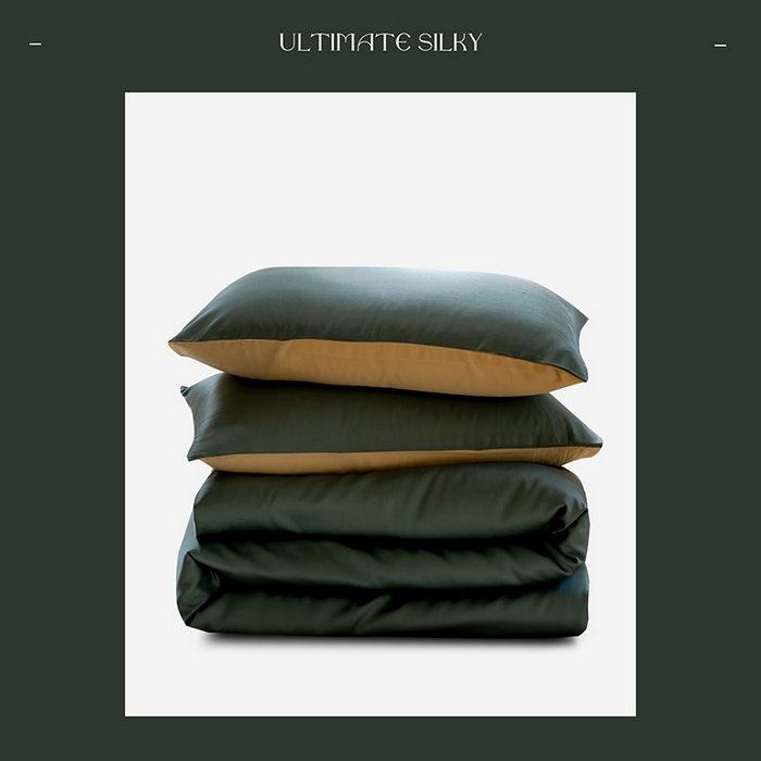 91家纺网 家纺一手货源 找家纺 咏绒家纺工厂店 2025新款60支奥地利兰精天丝单品系列--单被套 天青色-香槟金