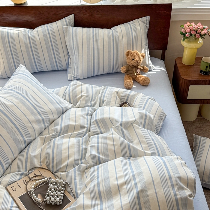 91家纺网 家纺一手货源 找家纺 呗旺鹿 2025新款学生季全棉纯棉40支跑量款巴恩风四件套 比格兰