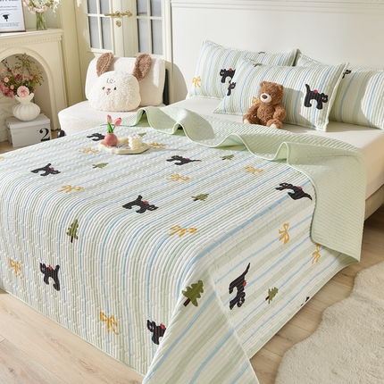 床笠人家 2025新款亲肤双面磨毛夹棉床盖 艾尚