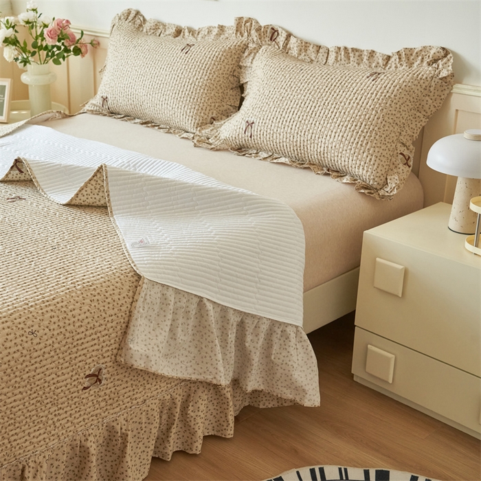 91家纺网 家纺一手货源 找家纺 恒爱家纺 2024新款全棉甜美少女单床盖 笑语嫣然