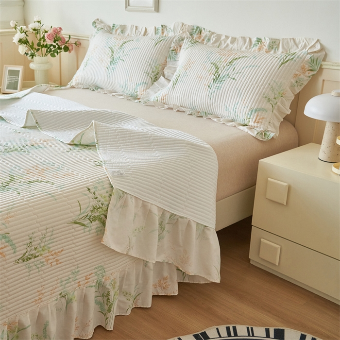 91家纺网 家纺一手货源 找家纺 恒爱家纺 2024新款全棉甜美少女单床盖 青稞