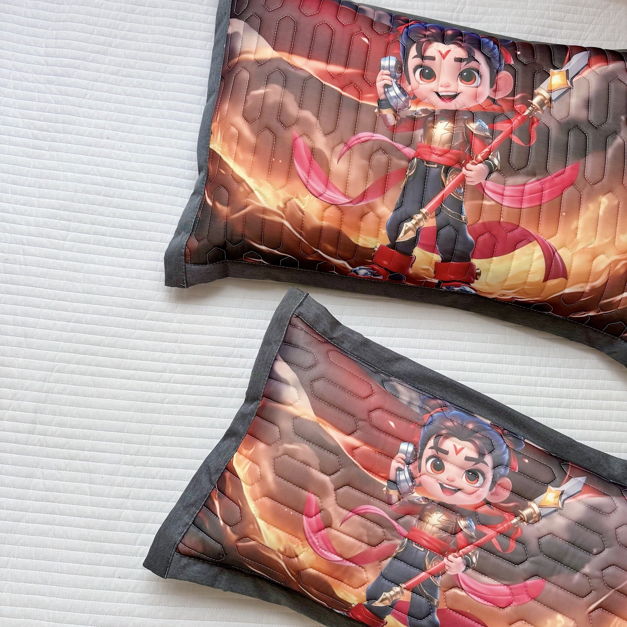 91家纺网 家纺一手货源 找家纺 纽乐家纺 2025新款卡通5D数码印花哪吒周边儿童冰丝乳胶凉枕枕套枕芯 哪吒-5