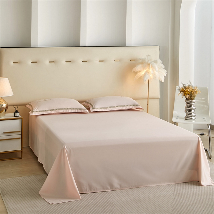 91家纺网 家纺一手货源 找家纺 佳宇轩 2025新款亲肤水洗棉刺绣四件套系列 蜜羽-嫩粉