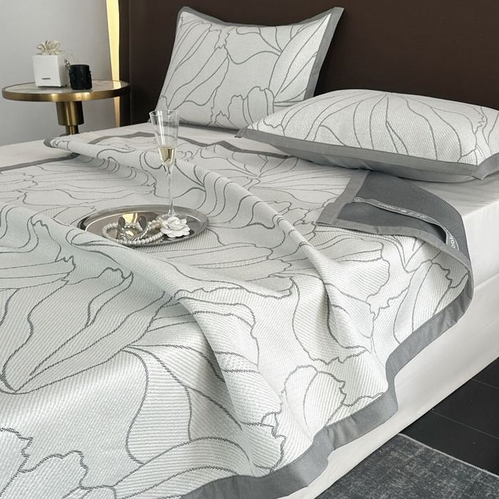 91家纺网 家纺一手货源 找家纺 麦伦家居 2025新款3D凉豆豆凉席提花如画系列 冰菘