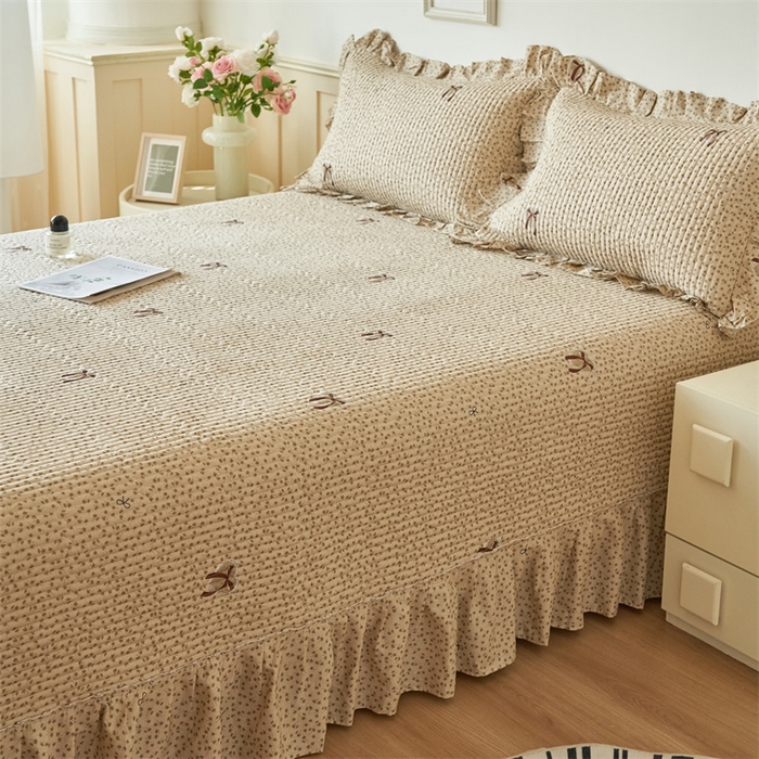 91家纺网 家纺一手货源 找家纺 恒爱家纺 2024新款全棉甜美少女单床盖 笑语嫣然