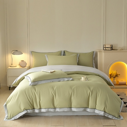 91家纺网 家纺一手货源 找家纺 （总）万盛家纺 2025新款全棉宽边麻绳拼角四件套