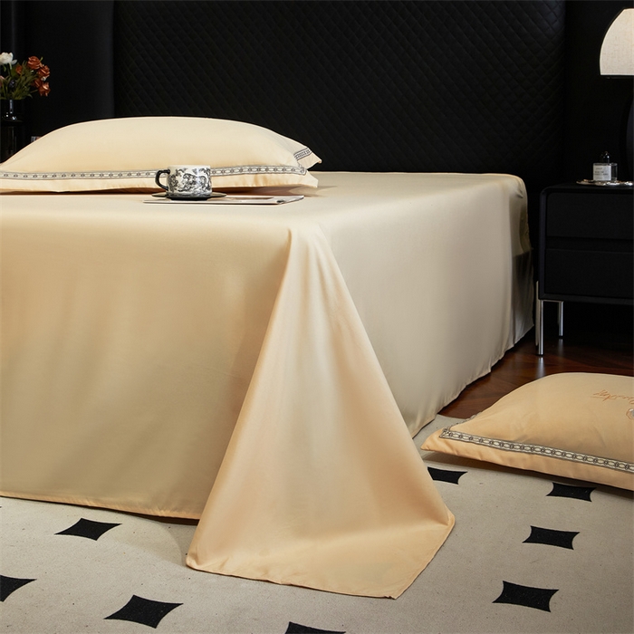 91家纺网 家纺一手货源 找家纺 佳宇轩 2025新款亲肤水洗棉刺绣四件套系列 简约时代-黄色