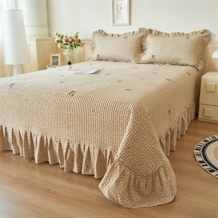 91家纺网 家纺一手货源 找家纺 恒爱家纺 2024新款全棉甜美少女单床盖 笑语嫣然