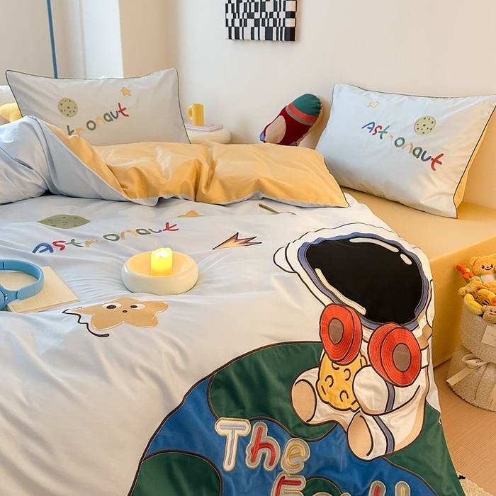 91家纺网 家纺一手货源 找家纺 （总）西西家居 2025新款100支澳棉纯棉四件套-太空旅行