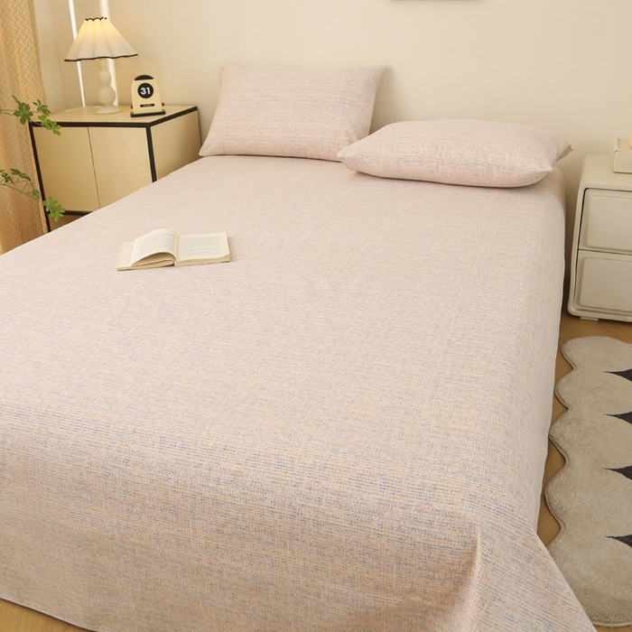 91家纺网 家纺一手货源 找家纺 棉乐町家居 2025新款锦柔老粗布床单老粗布凉席三件套漫莎