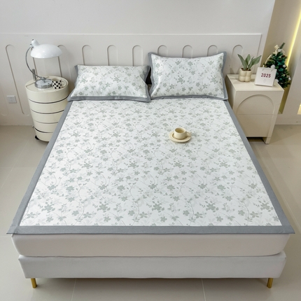 91家纺网 家纺一手货源 找家纺 （总）倾慕家纺 2025年新款600D丝滑冰丝凉席-床席款