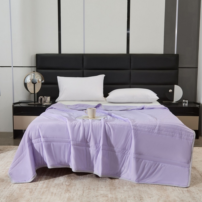 91家纺网 家纺一手货源 找家纺 亚龙工厂店2025新款temu希音跨境外贸常年不断货薄荷丝冰淇淋凉感丝空调被 高级紫（条纹款）