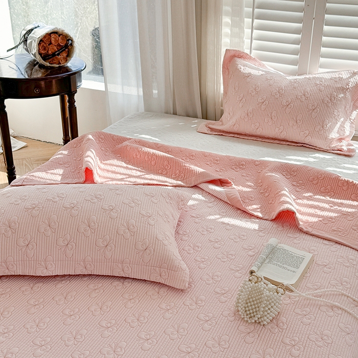 91家纺网 家纺一手货源 找家纺 琳可家居 花开蝶自来系列双面再生纤维素纤维床盖高温水洗两面可用 花开蝶自来-粉