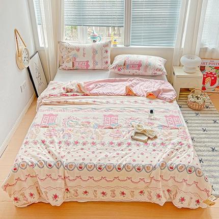 91家纺网 家纺一手货源 找家纺 （总）玉海棠家纺 2025新款水洗皱皱纱印花夏被 被子被芯