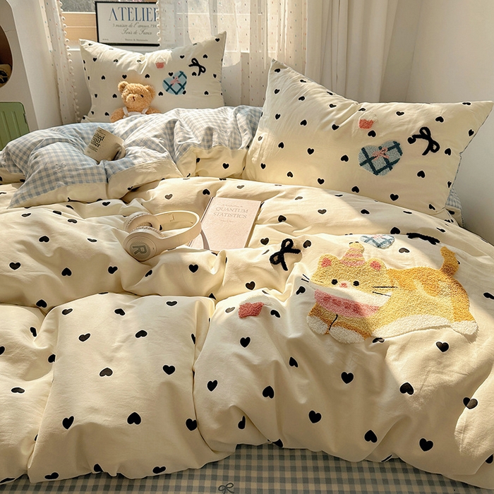 91家纺网 家纺一手货源 找家纺 （总）澳梵家居 2025新款小清新全棉印花毛巾绣四件套