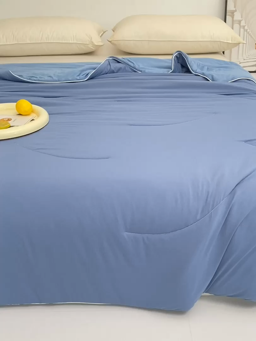 91家纺网 家纺一手货源 找家纺 亚龙工厂店2025新款某朵星球同款深度睡眠夏凉被被子被芯 深蓝