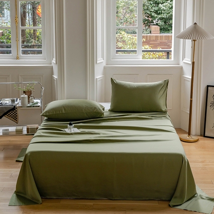 91家纺网 家纺一手货源 找家纺 咏绒家纺工厂店 2025新款60S奥地利兰精天丝轻奢系列-单床单 欧芹绿