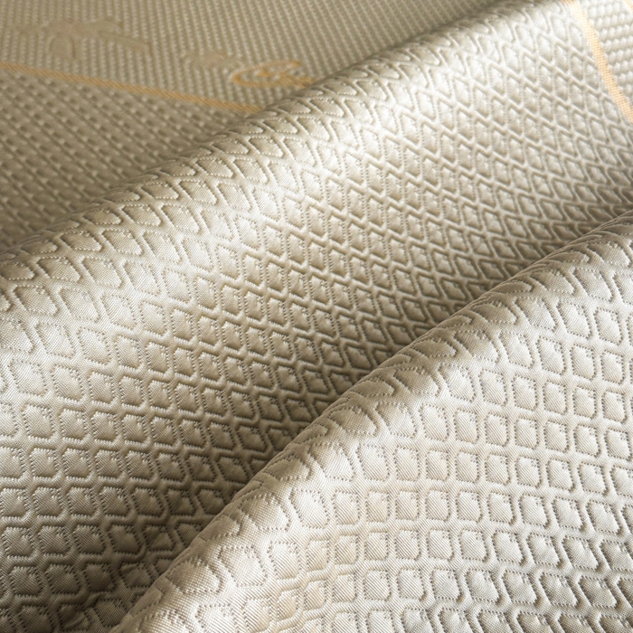 91家纺网 家纺一手货源 找家纺 欧邦 2025新款提花冰豆豆凉席三件套-幸运草 凉席款-幸运草-米