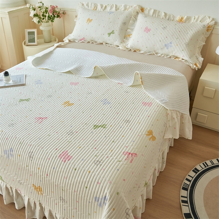 91家纺网 家纺一手货源 找家纺 恒爱家纺 2024新款全棉甜美少女单床盖 幻真