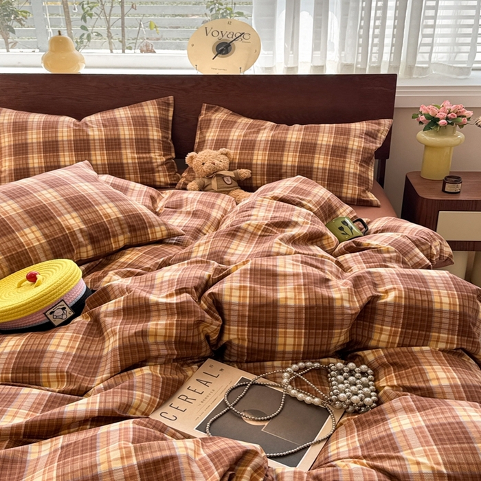 91家纺网 家纺一手货源 找家纺 呗旺鹿 2025新款学生季全棉纯棉40支跑量款巴恩风四件套 洛可可