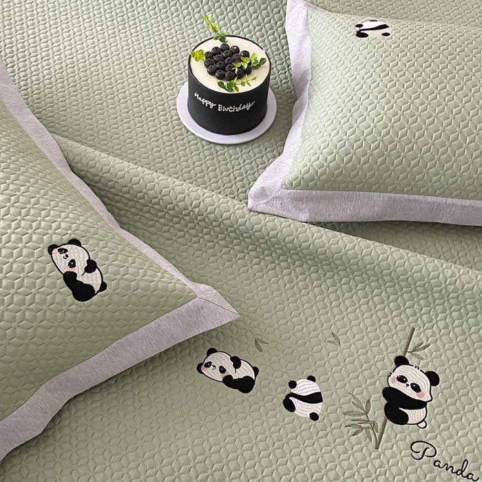 91家纺网 家纺一手货源 找家纺 （总）由有家居 2025新款新品A类PE高凉感分子进口刺绣豆豆凉席三件套