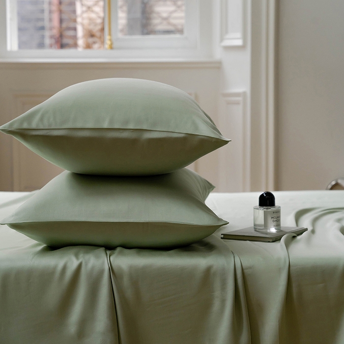 91家纺网 家纺一手货源 找家纺 咏绒家纺工厂店 2025新款60S奥地利兰精天丝轻奢系列-单床单 嫩叶绿