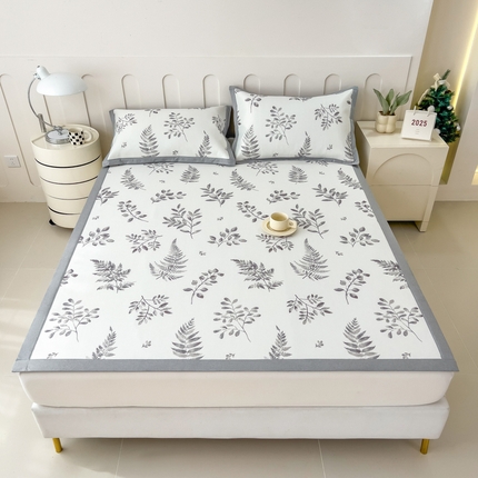 91家纺网 家纺一手货源 找家纺 （总）倾慕家纺 2025年新款600D丝滑冰丝凉席-床席款