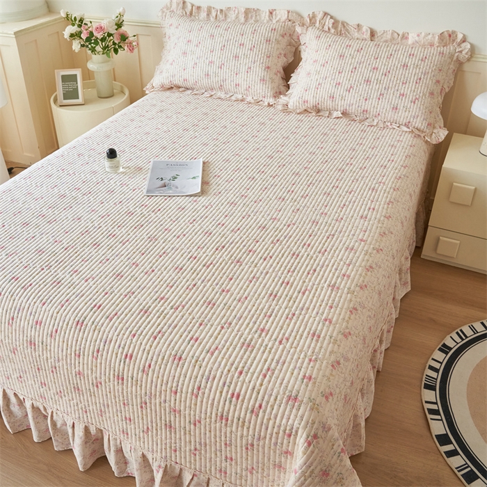 91家纺网 家纺一手货源 找家纺 恒爱家纺 2024新款全棉甜美少女单床盖 夏醉浅梦