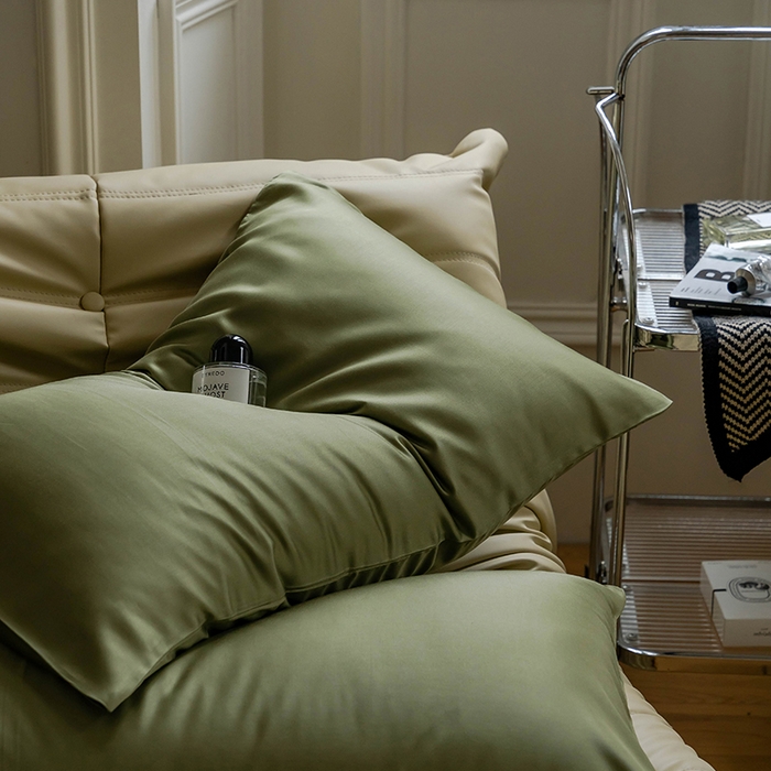 91家纺网 家纺一手货源 找家纺 咏绒家纺工厂店 2025新款60S奥地利兰精天丝轻奢系列-单床单 欧芹绿