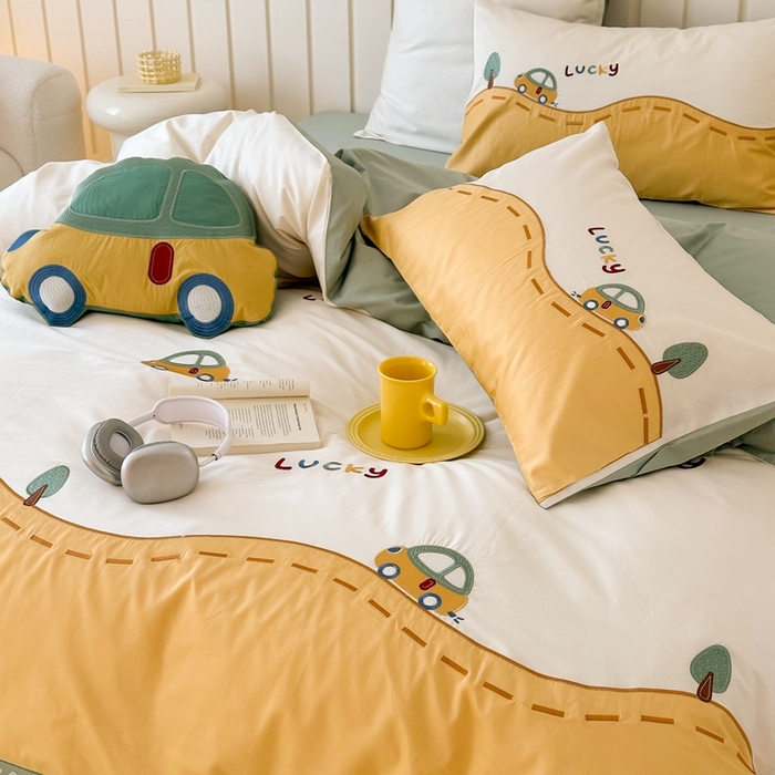 91家纺网 家纺一手货源 找家纺 （总）西西家居 2025新款100支澳棉纯棉四件套-汽车小队