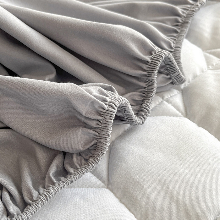 91家纺网 家纺一手货源 找家纺 万盛家纺 2025新款夹棉恐龙刺绣床笠 恐龙-方格 灰