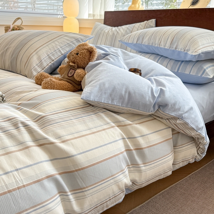 91家纺网 家纺一手货源 找家纺 呗旺鹿 2025新款学生季全棉纯棉40支跑量款巴恩风四件套 克洛伊