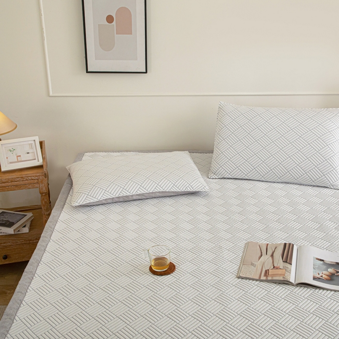 91家纺网 家纺一手货源 找家纺 野马寝具跨境电商专供 2025新款高分子冰感垫软凉席 斜方格