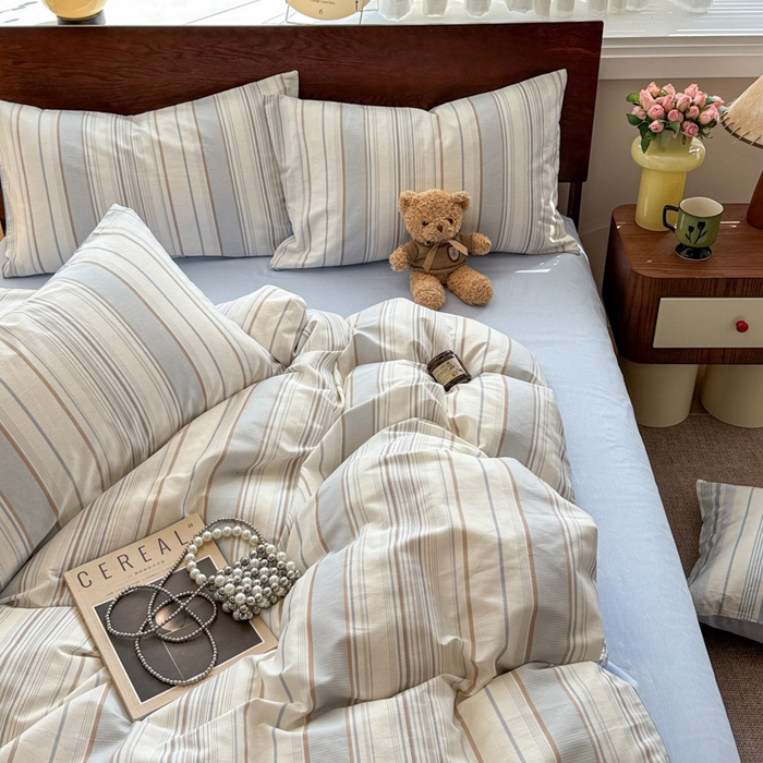 91家纺网 家纺一手货源 找家纺 呗旺鹿 2025新款学生季全棉纯棉40支跑量款巴恩风四件套 克洛伊