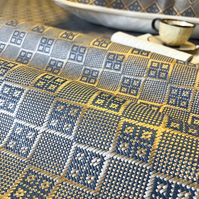 91家纺网 家纺一手货源 找家纺 麒豆豆 2025新款花边床笠款冰藤席-夏之语 花青