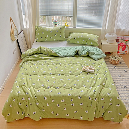 91家纺网 家纺一手货源 找家纺 （总）玉海棠家纺 2025新款水洗皱皱纱印花夏被 被子被芯