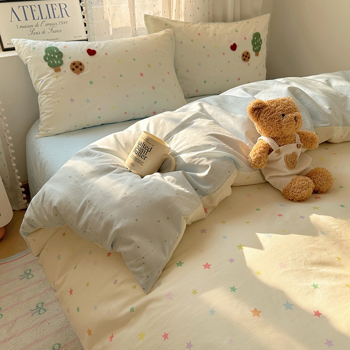 91家纺网 家纺一手货源 找家纺 澳梵家居 2025新款小清新全棉印花毛巾绣四件套 小黑猫