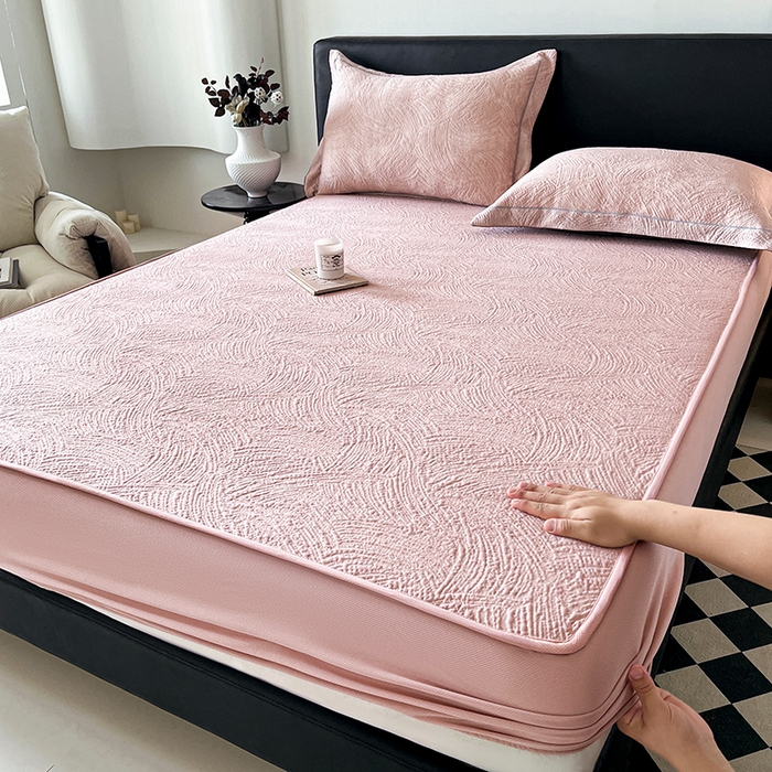 91家纺网 家纺一手货源 找家纺 （总）蓝邻家纺 2025新款PE提花床笠凉席-涂鸦系列