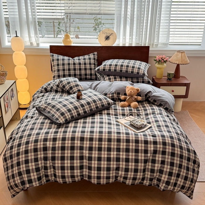 91家纺网 家纺一手货源 找家纺 呗旺鹿 2025新款学生季全棉纯棉40支跑量款巴恩风四件套 伯拉德