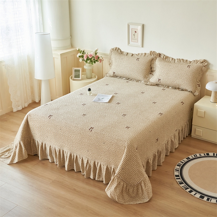 91家纺网 家纺一手货源 找家纺 恒爱家纺 2024新款全棉甜美少女单床盖 笑语嫣然