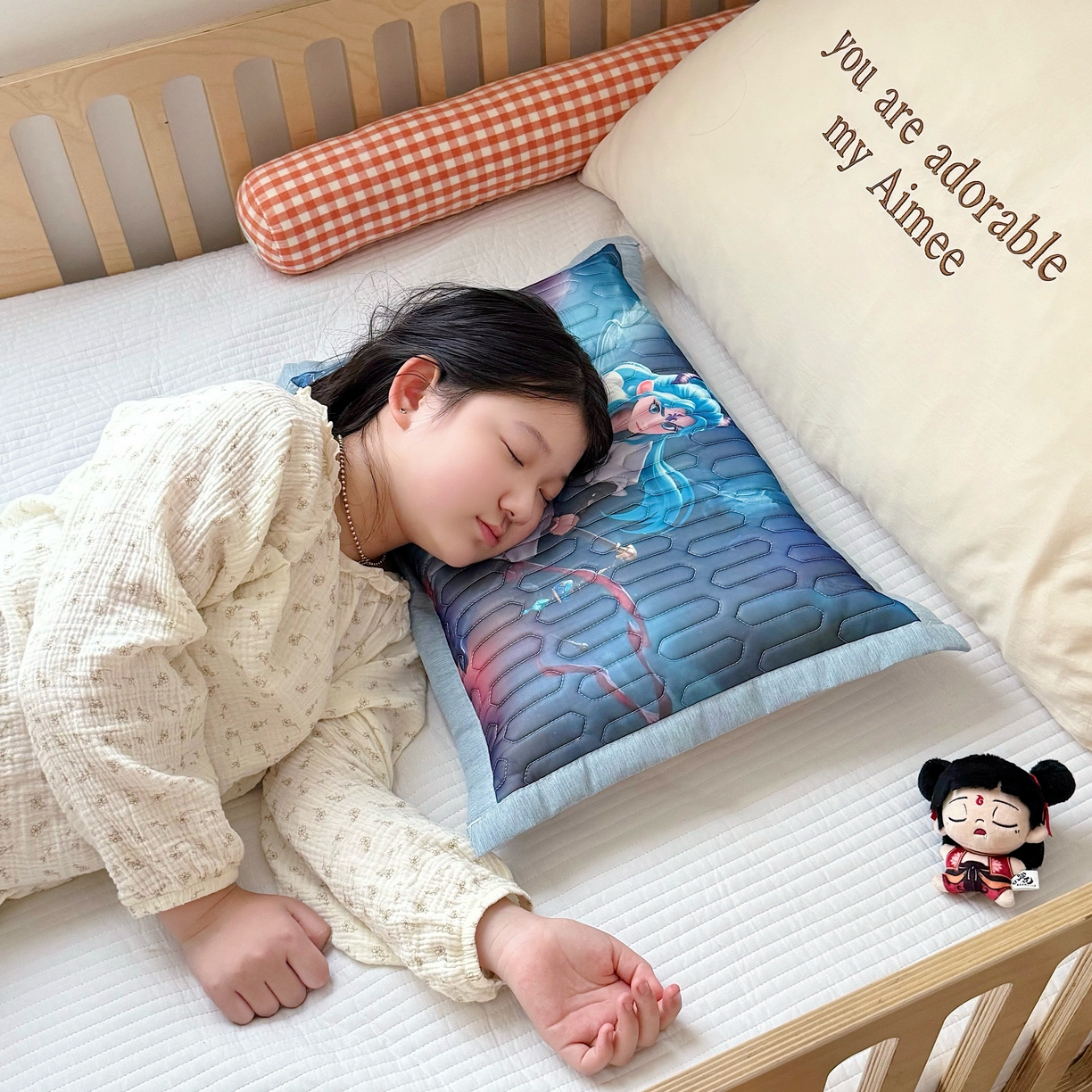 91家纺网 家纺一手货源 找家纺 纽乐家纺 2025新款卡通5D数码印花哪吒周边儿童冰丝乳胶凉枕枕套枕芯 哪吒-6