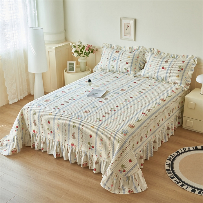 91家纺网 家纺一手货源 找家纺 恒爱家纺 2024新款全棉甜美少女单床盖 越畔之思