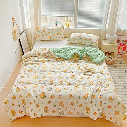 91家纺网 家纺一手货源 找家纺 （总）玉海棠家纺 2025新款水洗皱皱纱印花夏被 被子被芯