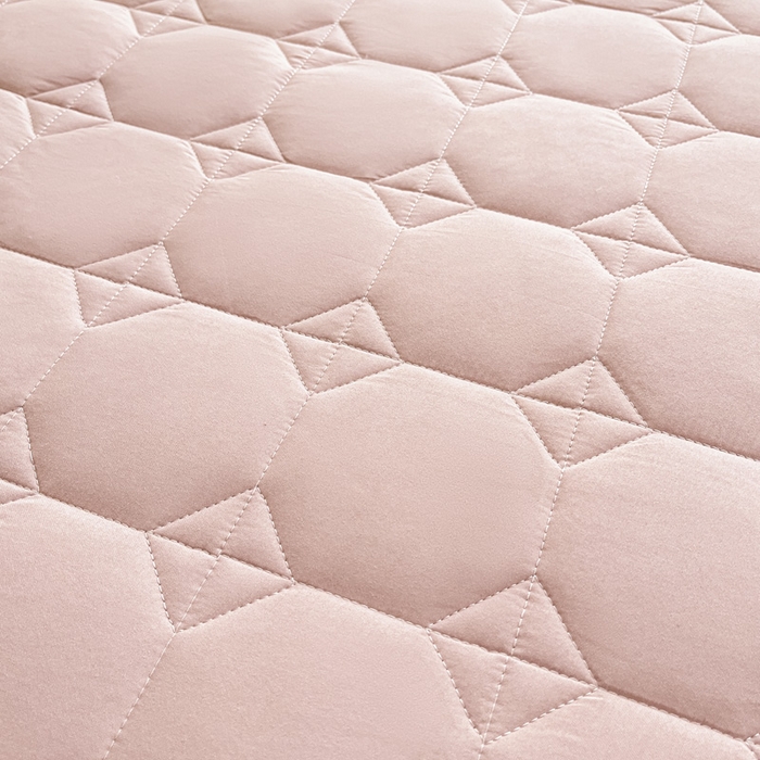 91家纺网 家纺一手货源 找家纺 万盛家纺 2025新款夹棉恐龙刺绣床笠 恐龙-方格 粉