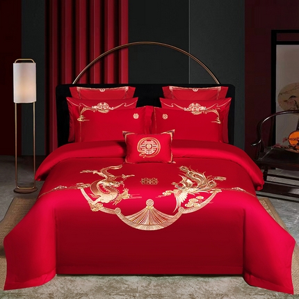 91家纺网 家纺一手货源 找家纺 （总）蒂爵 2025新款婚庆长绒棉时尚小红书爆款刺绣婚庆四件套多件套280系列