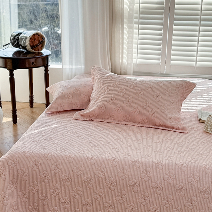 91家纺网 家纺一手货源 找家纺 琳可家居 花开蝶自来系列双面再生纤维素纤维床盖高温水洗两面可用 花开蝶自来-粉