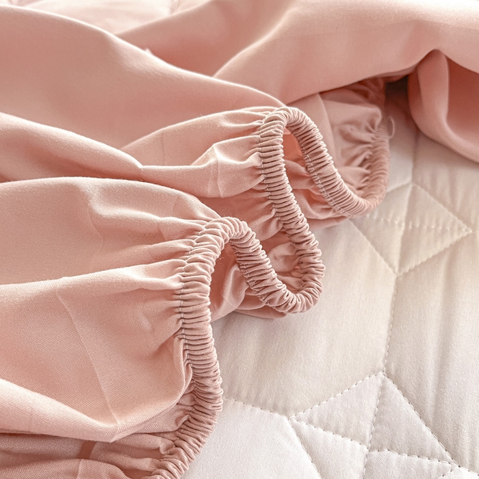 91家纺网 家纺一手货源 找家纺 万盛家纺 2025新款夹棉恐龙刺绣床笠 恐龙-方格 粉