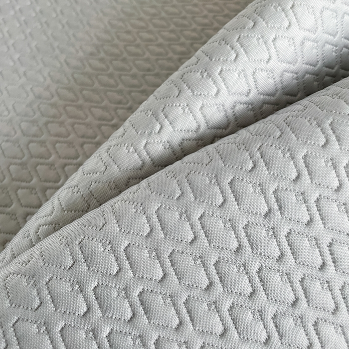 91家纺网 家纺一手货源 找家纺 欧邦 2025新款提花冰豆豆凉席三件套-幸运草 床笠款-幸运草-灰