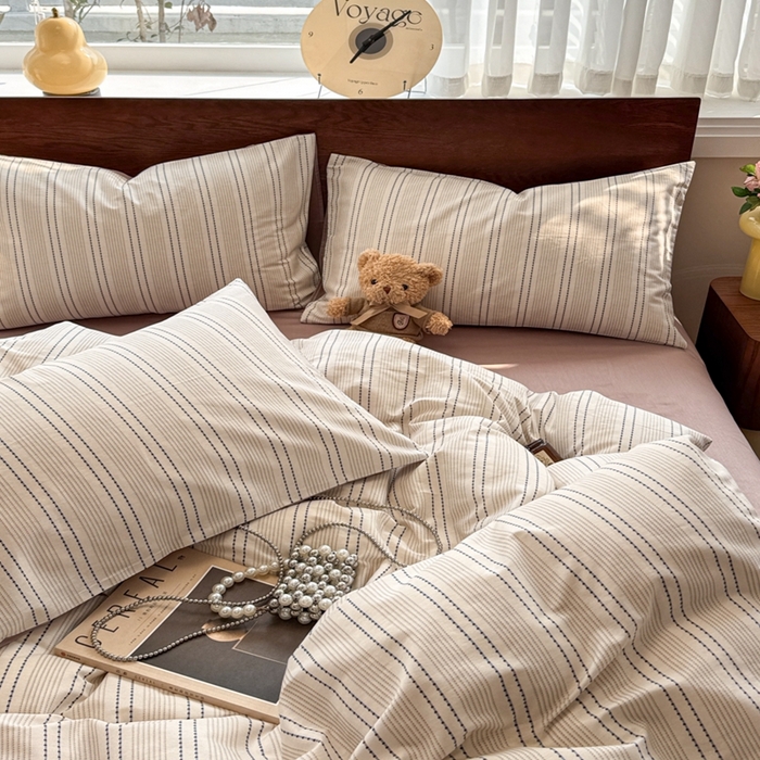 91家纺网 家纺一手货源 找家纺 呗旺鹿 2025新款学生季全棉纯棉40支跑量款巴恩风四件套 西塔茶