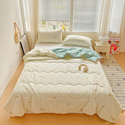 91家纺网 家纺一手货源 找家纺 （总）玉海棠家纺 2025新款水洗皱皱纱印花夏被 被子被芯